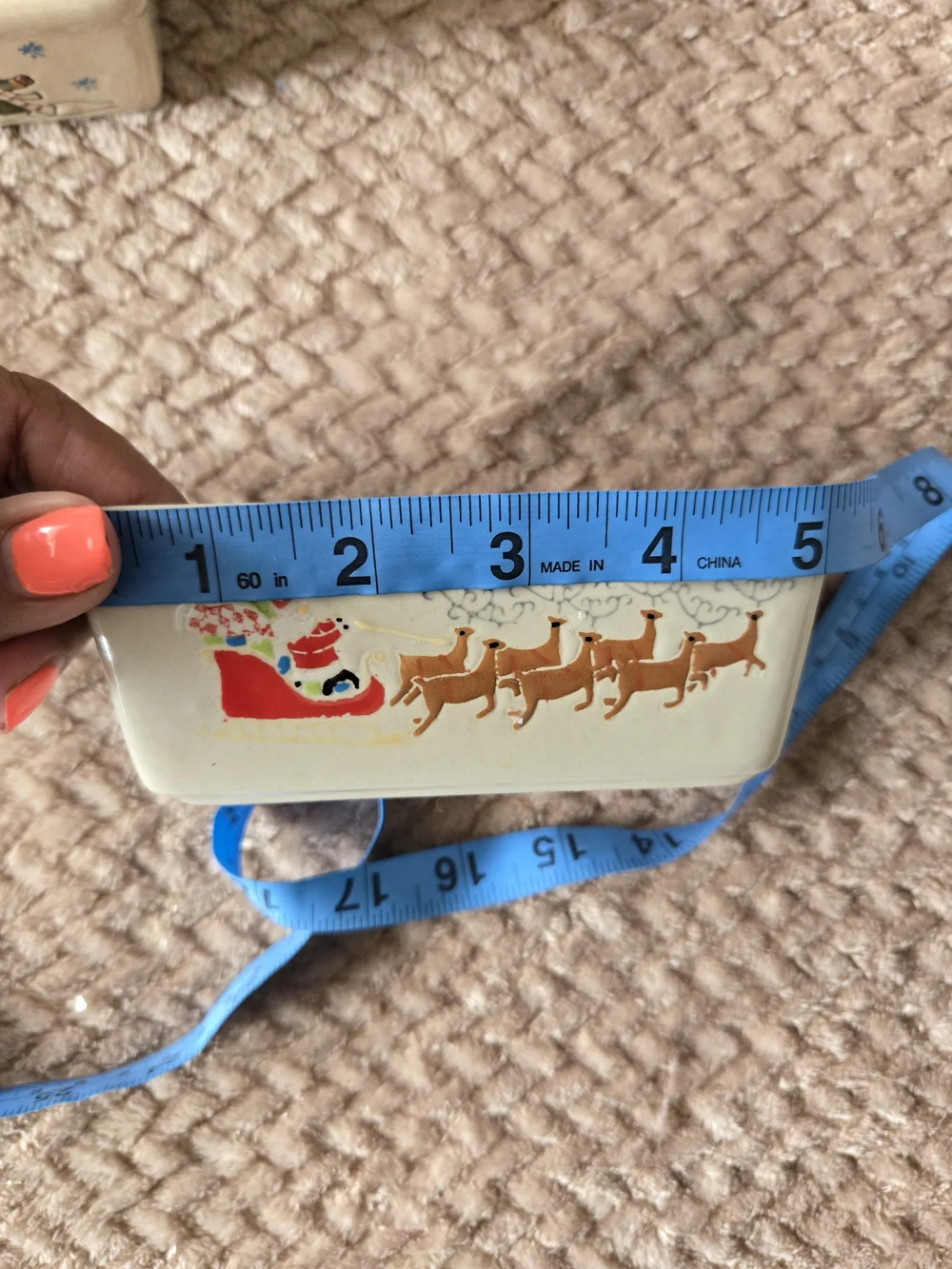 Nantucket Christmas Mini Loaf Pan Set Santa Reindeer Snowman Ceramic